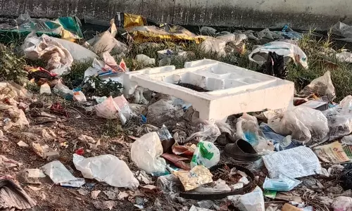 குடியிருப்புகளுக்கு அருகே பிளாஸ்டிக் கழிவுகள்