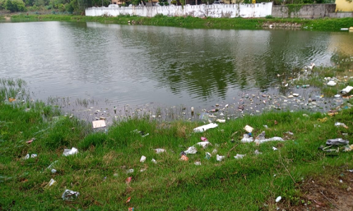 அழகான குளத்தில் குப்பைகள், ஏன்?