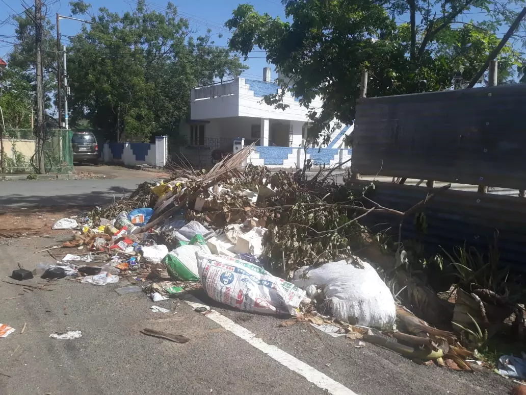 குப்பைகளால் அலங்கரகிக்கப்படும் சாலை குப்பைகளால் அலங்கரகிக்கப்படும் சாலை