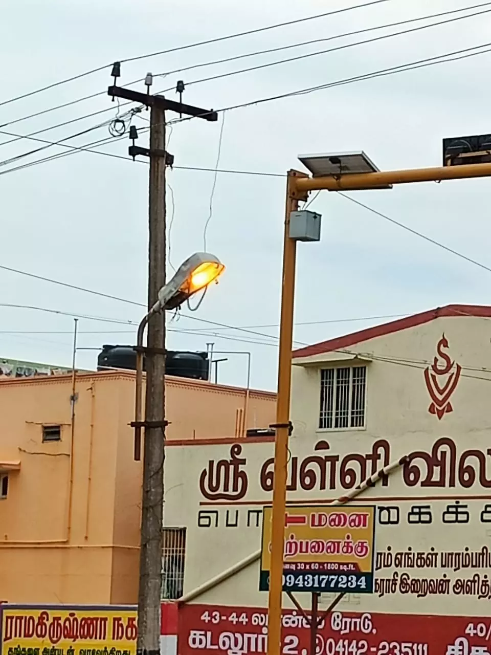 பகலில் எரியும் மின்விளக்குகள் பகலில் எரியும் மின்விளக்குகள்