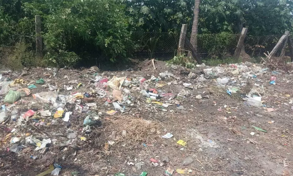 சாலையோரத்தில் கொட்டப்படும் குப்பை சாலையோரத்தில் கொட்டப்படும் குப்பை