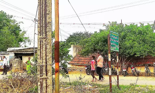 எலும்புக்கூடாக காட்சியளிக்கும் மின்கம்பம்