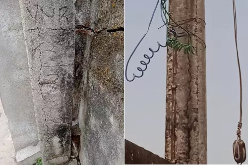 மின்கம்பம் சேதம்