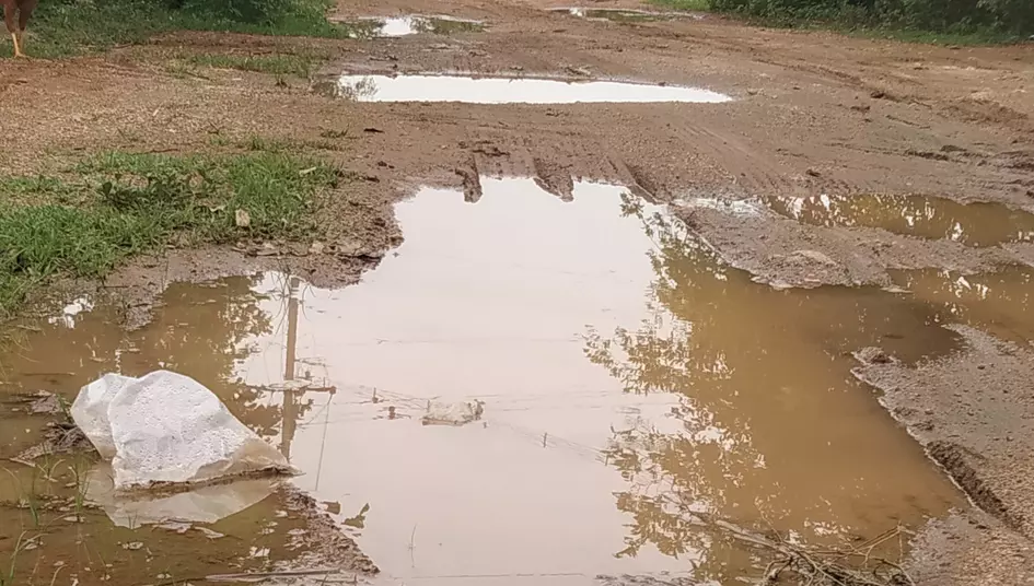 சேறும் சகதியுமான சாலை சேறும் சகதியுமான சாலை