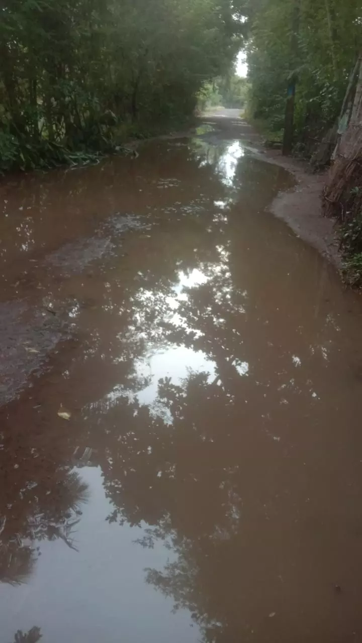 சாலையில் தேங்கும் மழைநீர்