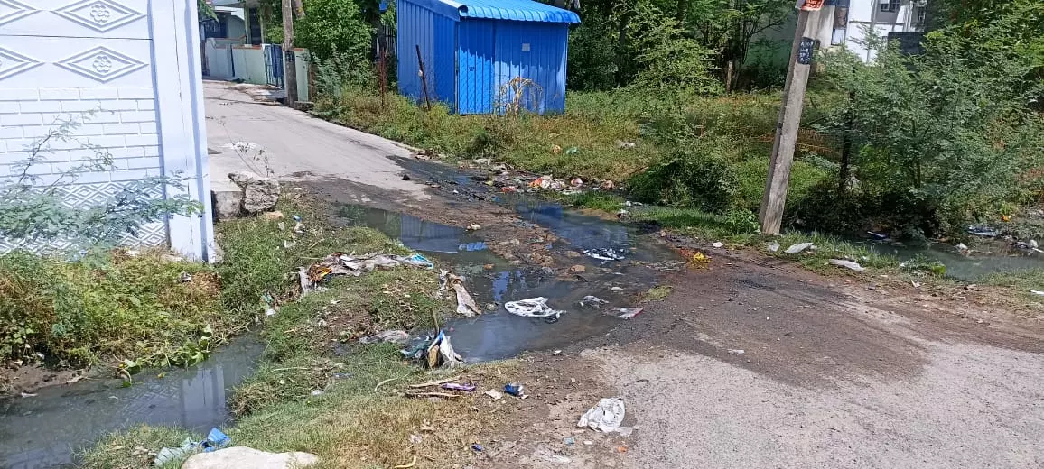 தேங்கி நிற்கும் கழிவுநீர் தேங்கி நிற்கும் கழிவுநீர்