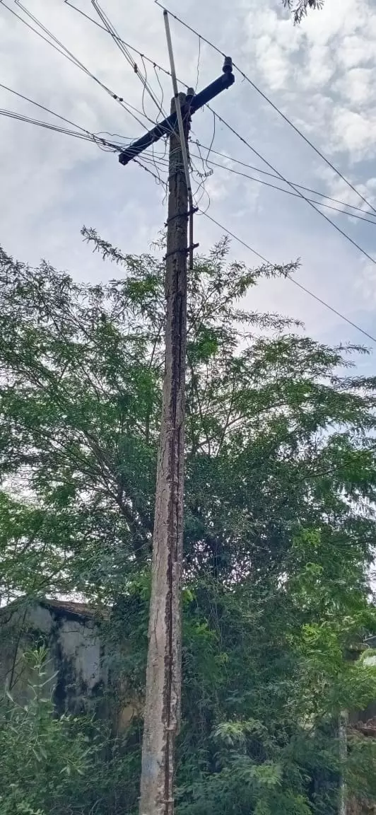 ஆபத்தான மின்கம்பம்