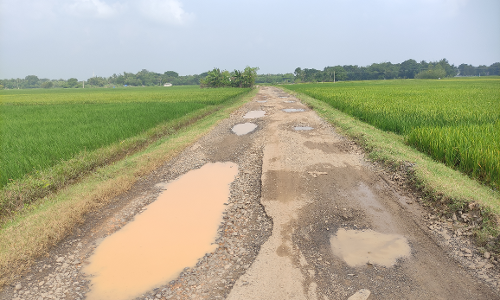 பல்லாங்குழியான சாலை பல்லாங்குழியான சாலை