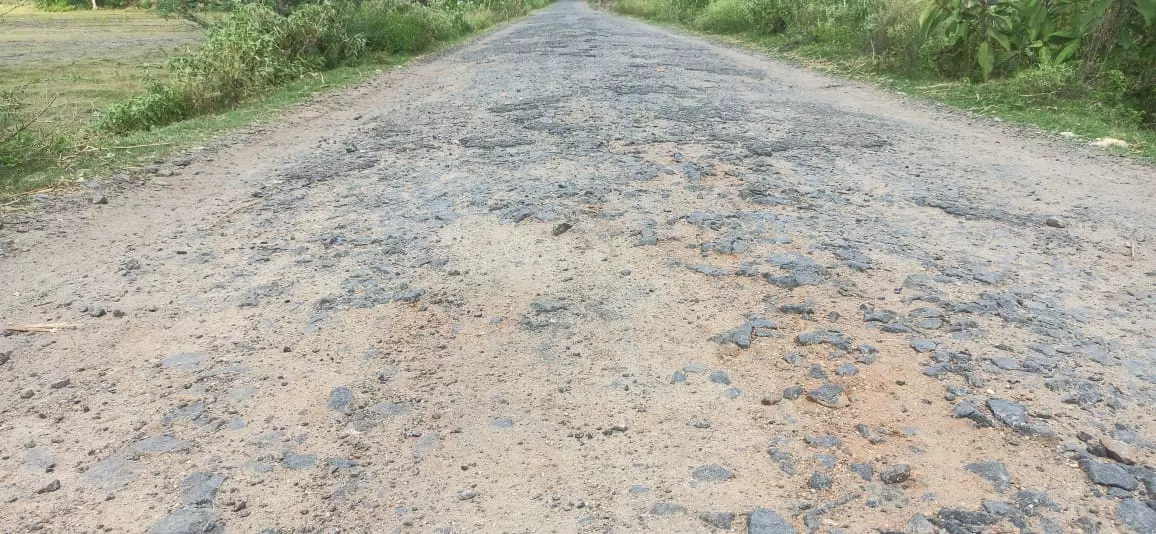 சேதமடைந்த சாலை