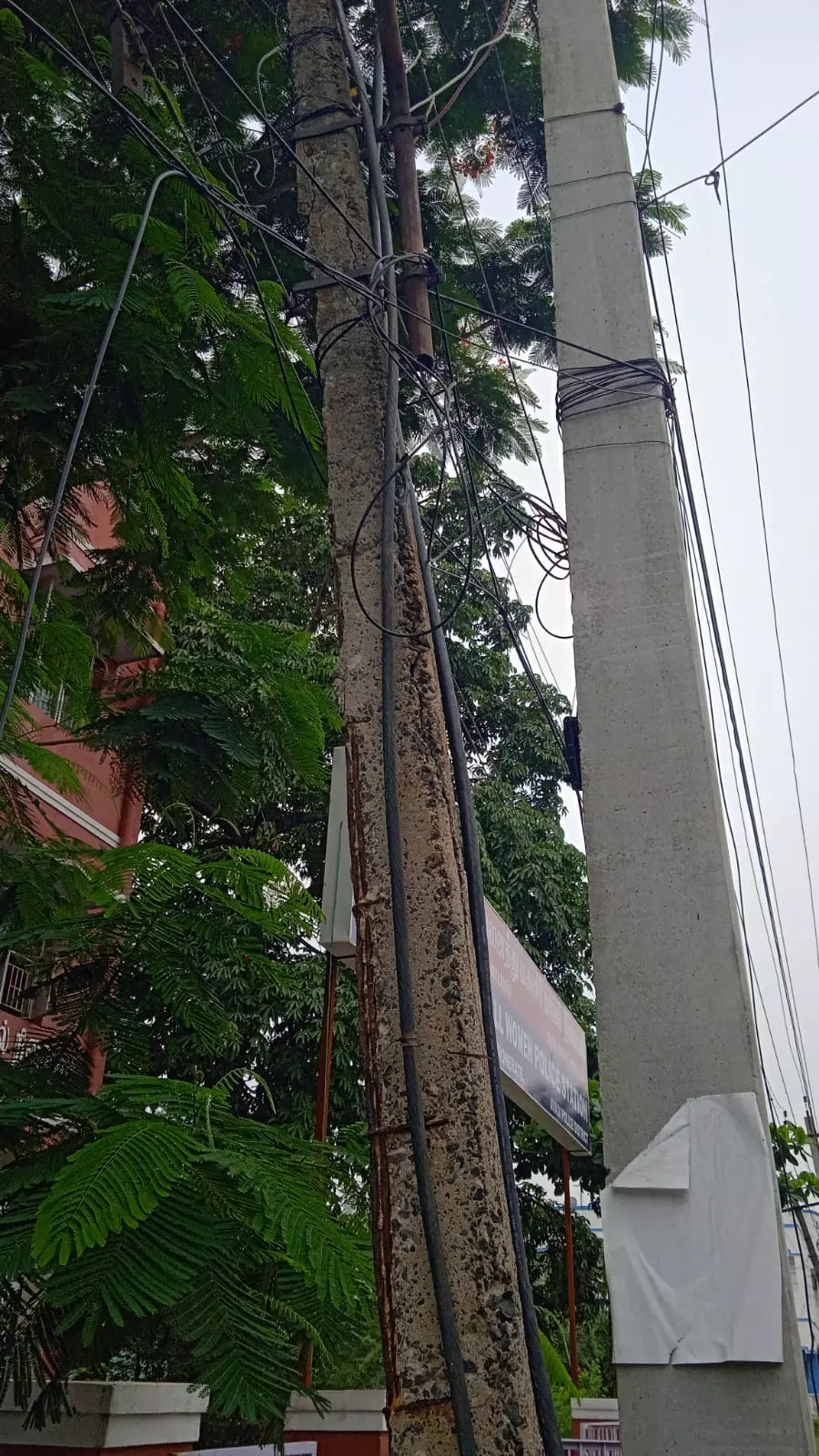 மின்கம்பங்கள் சேதம் மின்கம்பங்கள் சேதம்