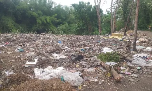 தேங்கும் குப்பைகளால் ஆற்று நீர் மாசு ஏற்படும் அபாயம் தேங்கும் குப்பைகளால் ஆற்று நீர் மாசு ஏற்படும் அபாயம்