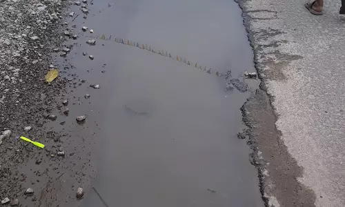 குண்டும், குழியுமான சாலை