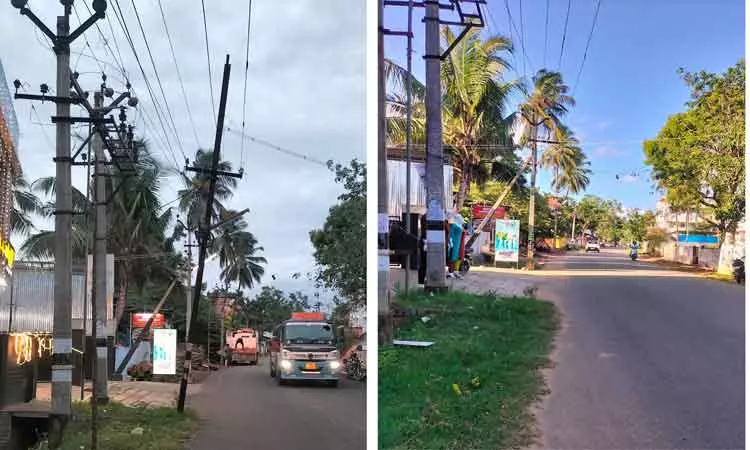 மின்கம்பம் அகற்றப்பட்டது மின்கம்பம் அகற்றப்பட்டது