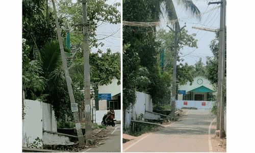 மின்கம்பம் அகற்றப்பட்டது மின்கம்பம் அகற்றப்பட்டது