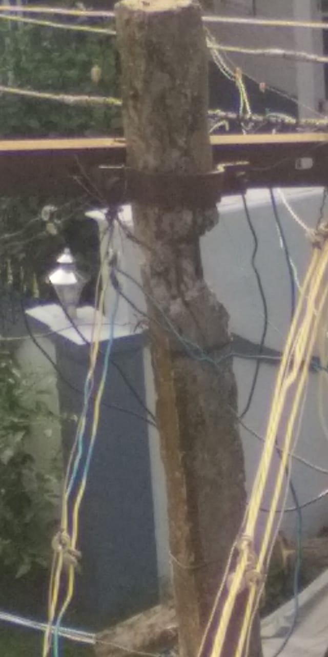 ஆபத்தான மின்கம்பம்