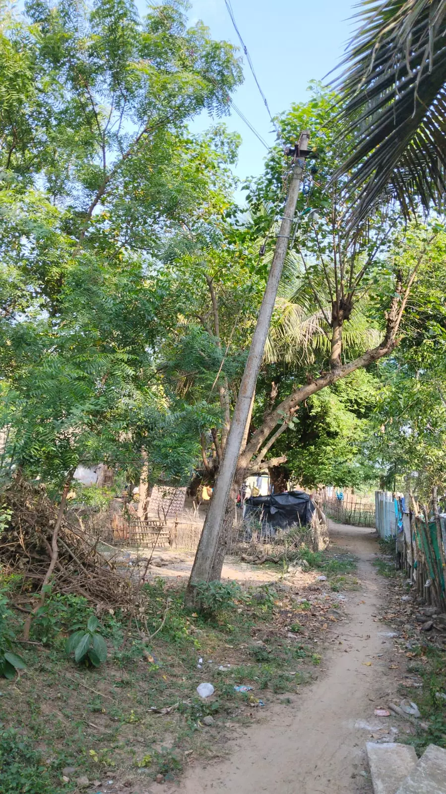 ஆபத்தான மின்கம்பம்.