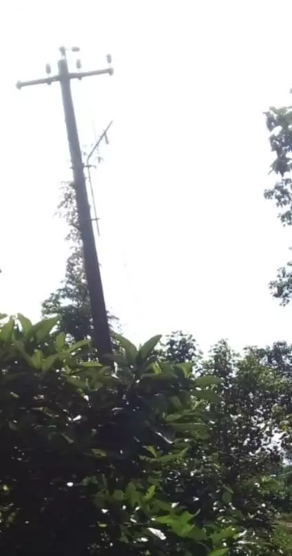 ஆபத்தான மின்கம்பம்