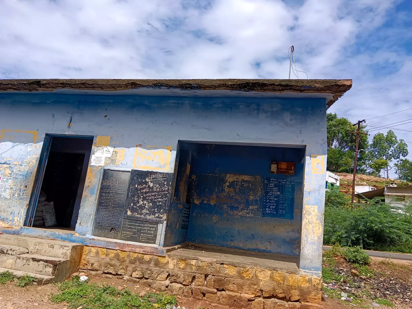 சேதமடைந்த ரேஷன் கடை கட்டிடம்