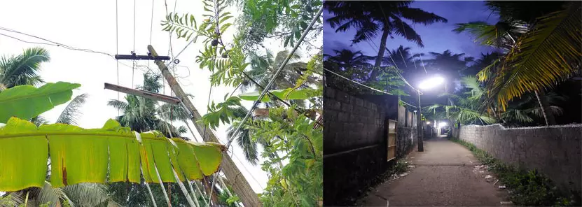 மின்விளக்கு எரிகிறது