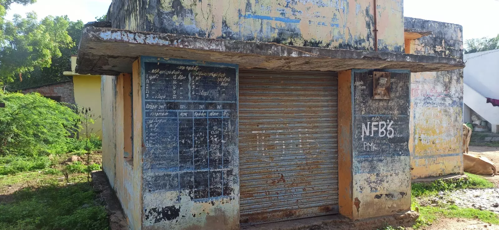 சிதிலமடைந்த ரேஷன் கடை கட்டிடம்