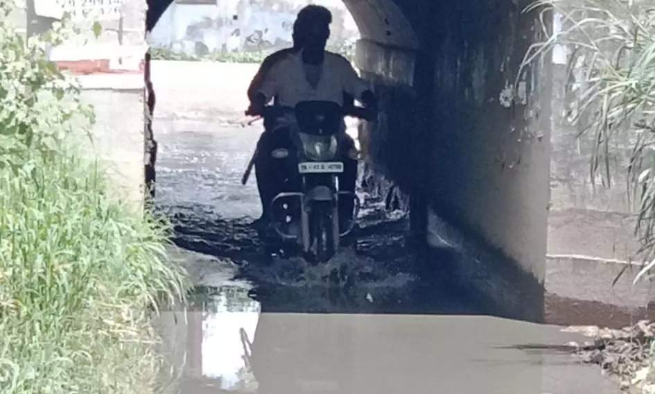 பாலத்தின் அடியில் கழிவுநீர்