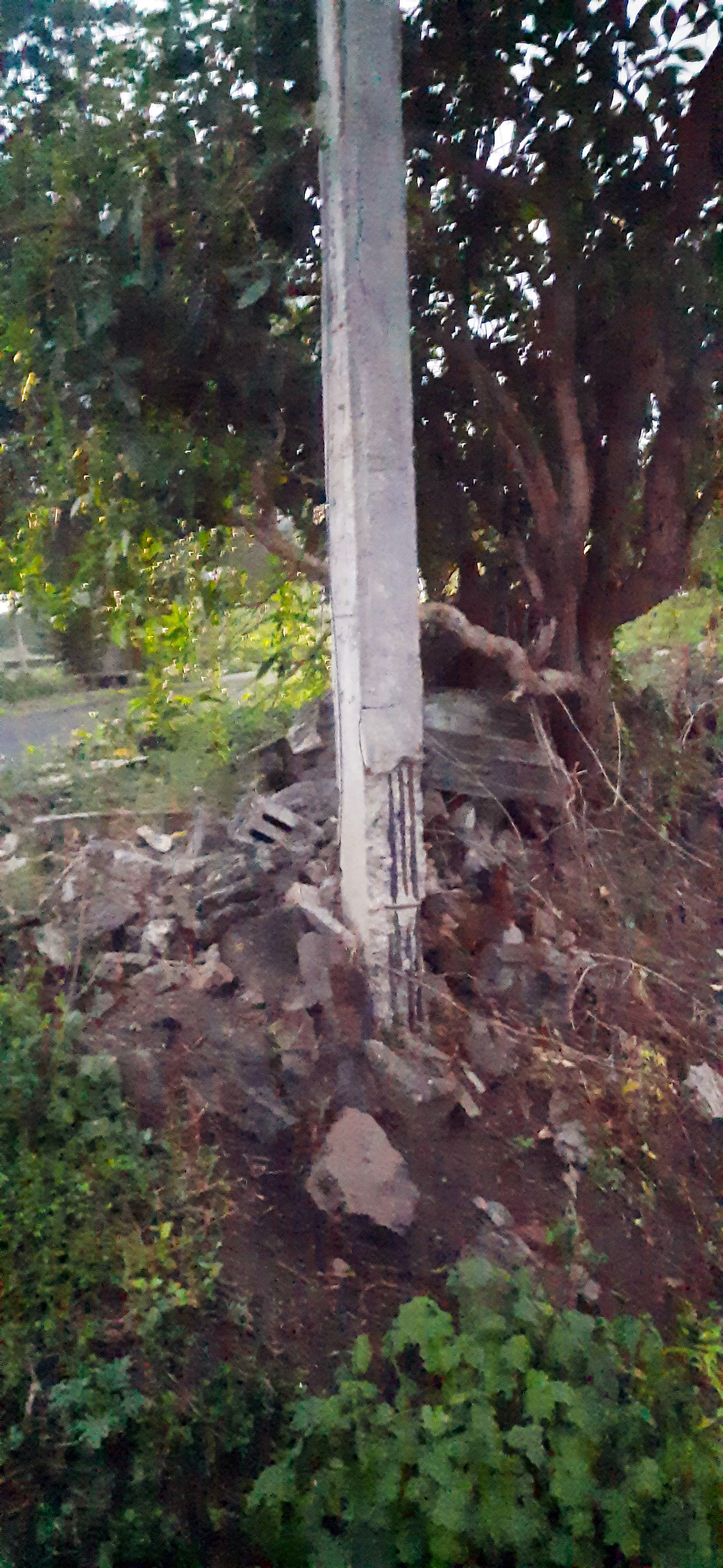 பழுதடைந்த மின்கம்பம்