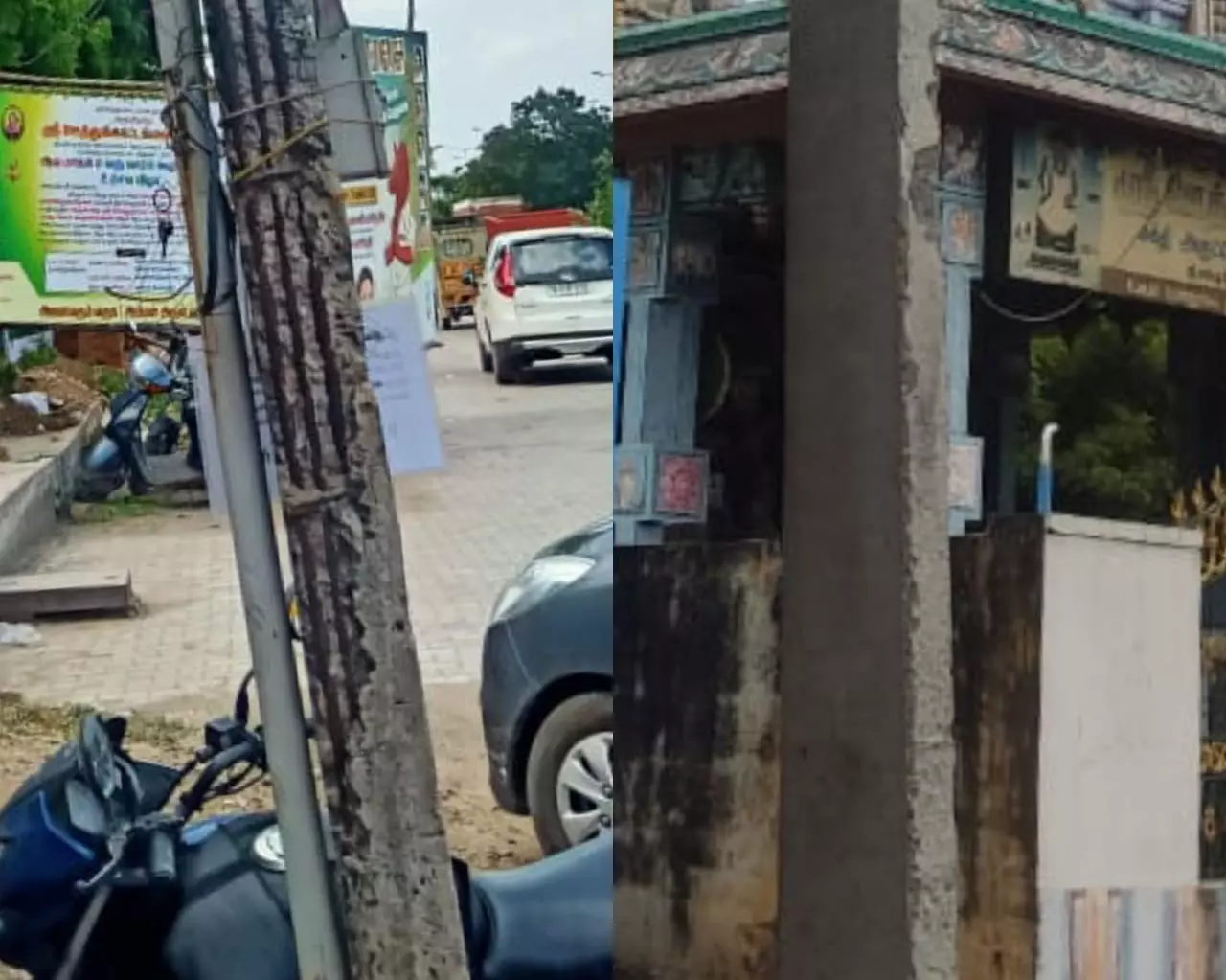 புதிய மின்கம்பம் நடப்பட்டது புதிய மின்கம்பம் நடப்பட்டது