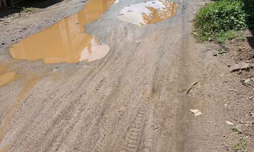 சேறும், சகதியுமான சாலை