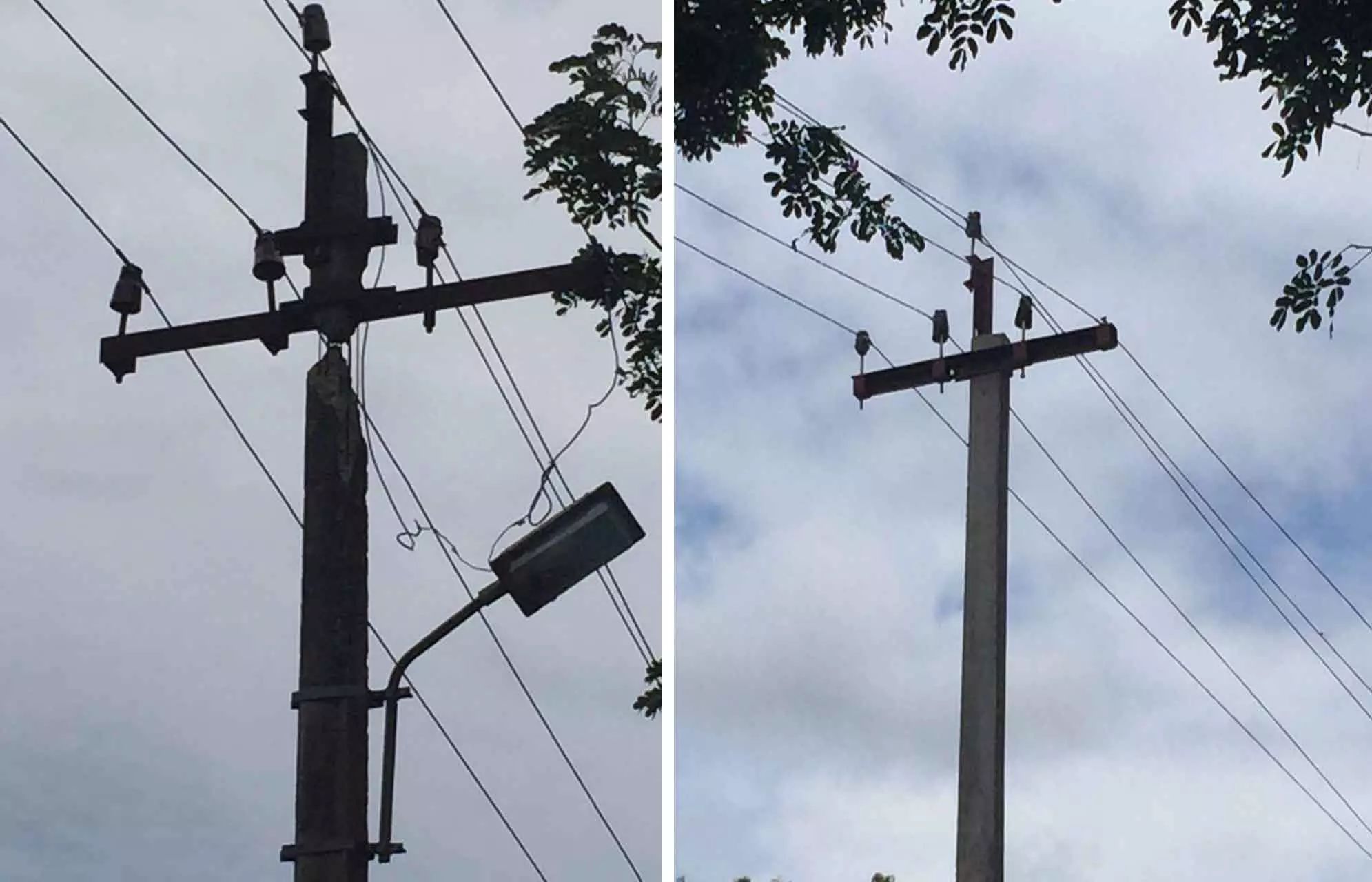 மின்கம்பம் மாற்றப்பட்டது மின்கம்பம் மாற்றப்பட்டது