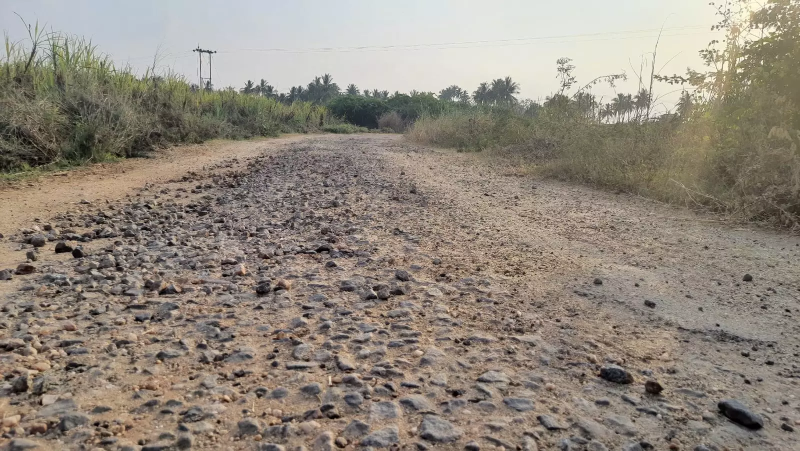 குண்டும், குழியுமான சாலை