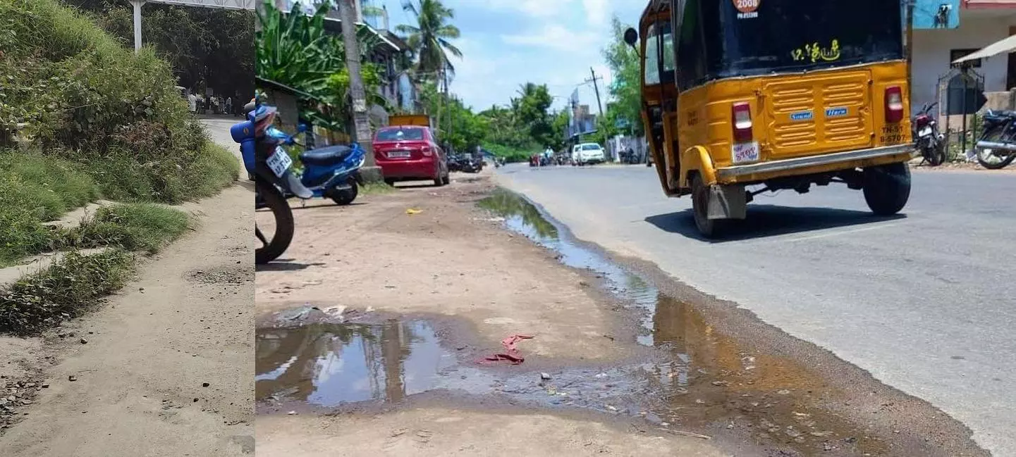 குண்டும் குழியுமான சாலையை சீரமைக்க வேண்டும்
