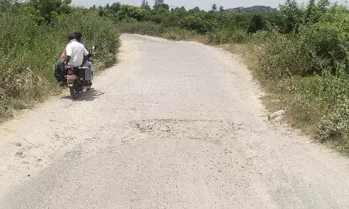 குண்டும், குழியுமான சாலை