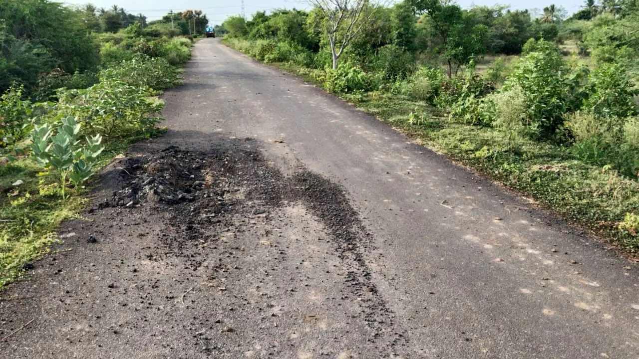 சேதமடைந்த சாலை