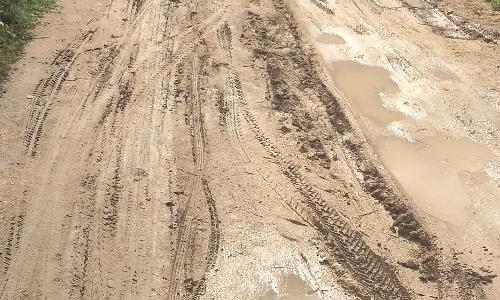 சேறும், சகதியுமான சாலை