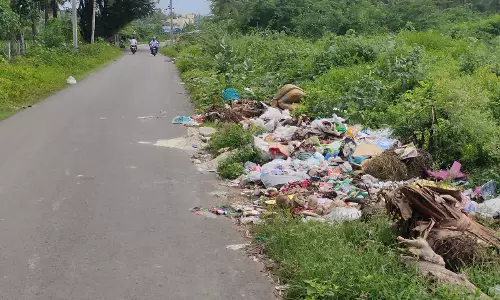 சாலையோரம் குவியும் குப்பைகள்