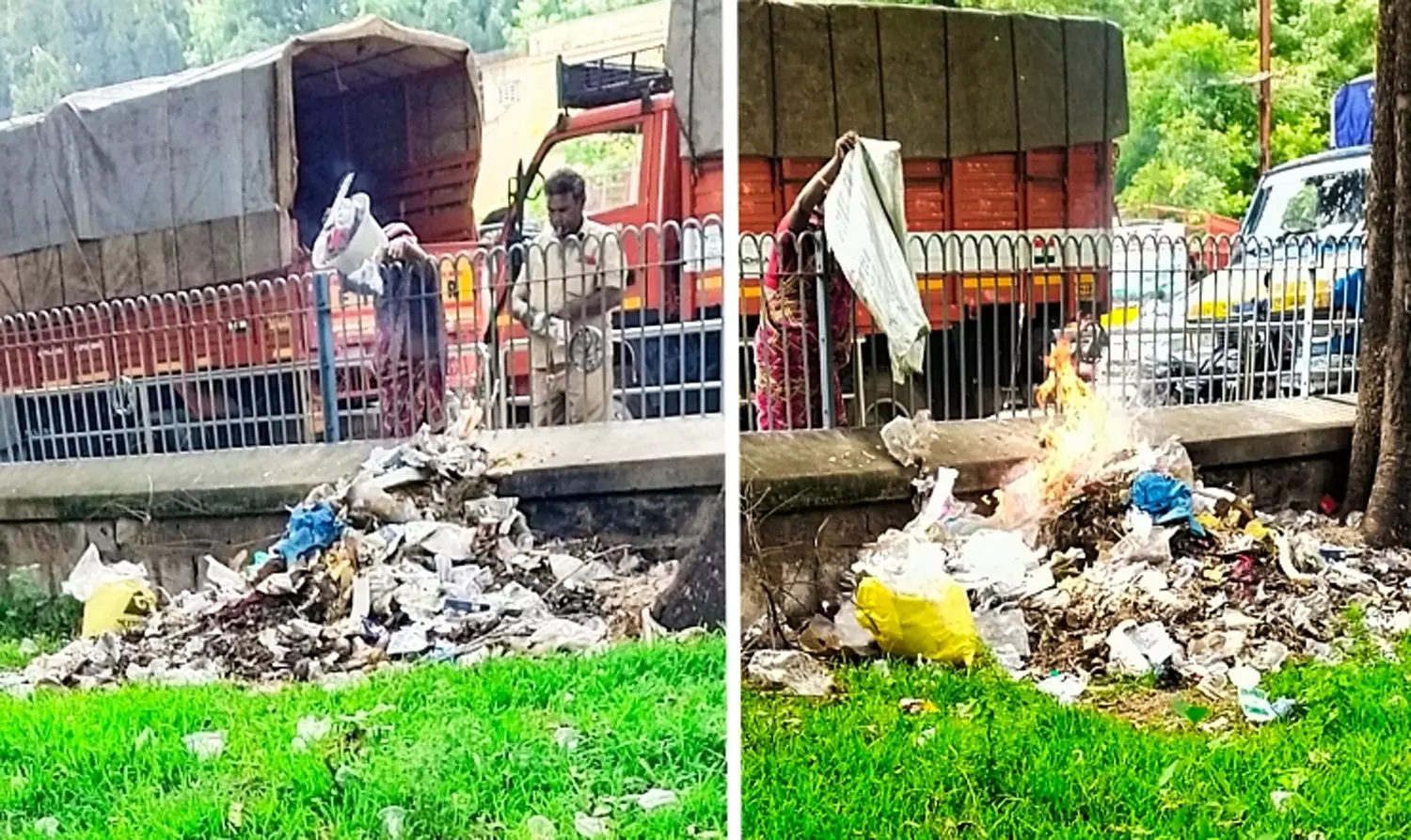 பெரியார் பூங்காவில் குப்பைகளை கொட்டும் அவலம்