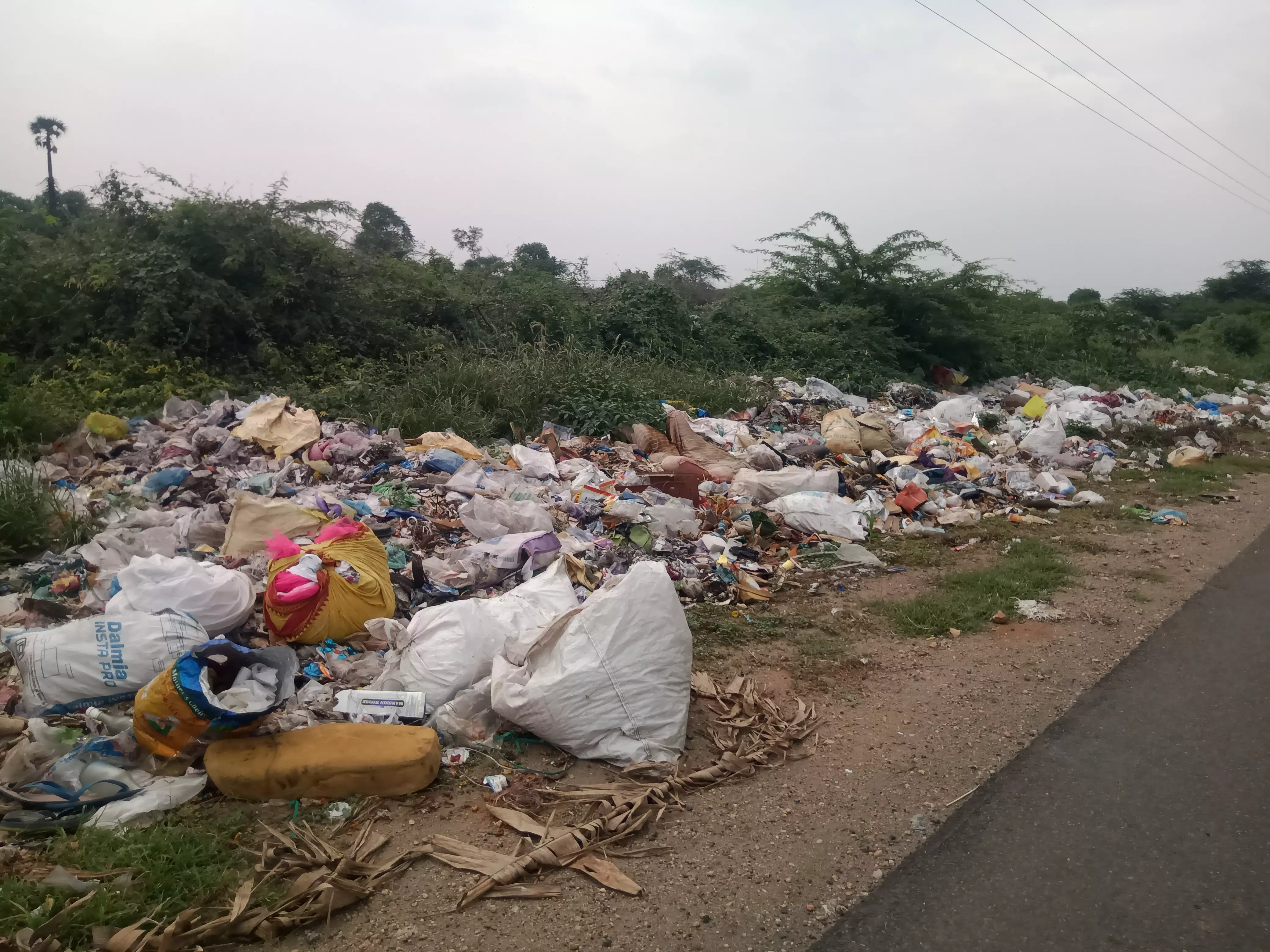 சாலையோரம் கொட்டப்படும் குப்பைகள்