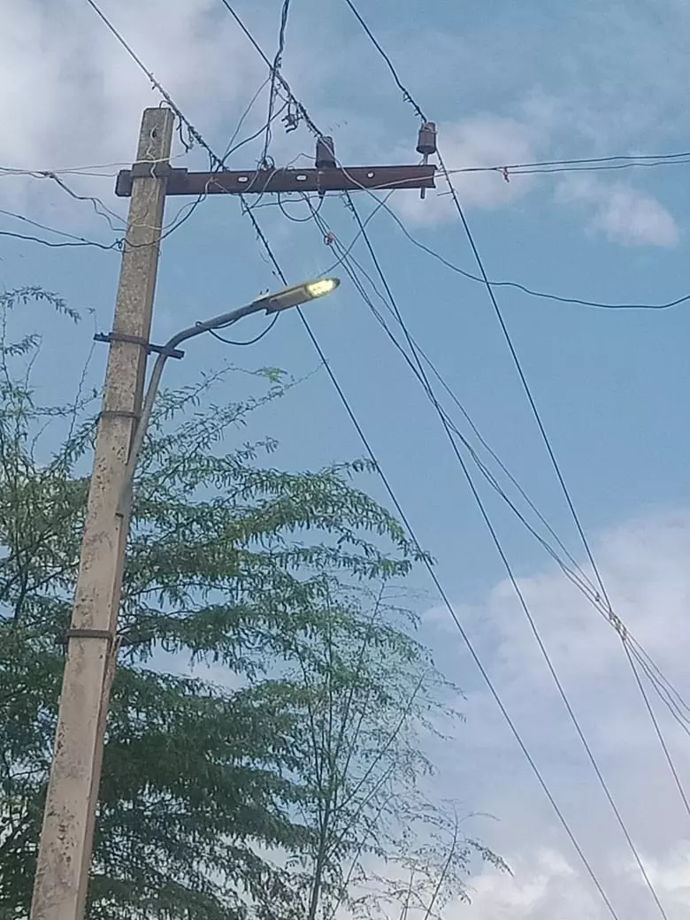 பகலில் எரியும் தெருமின்விளக்கு