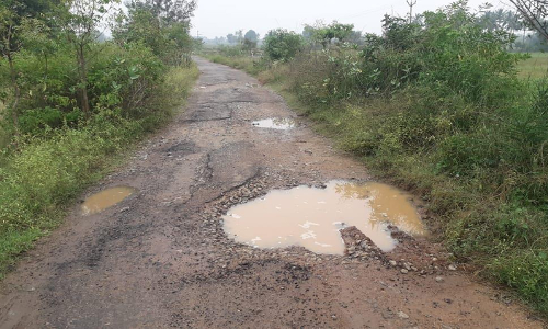 தார் சாலை சேதம்