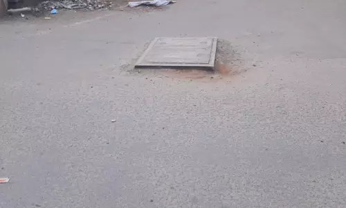 சாலையை விட உயரமான மூடி