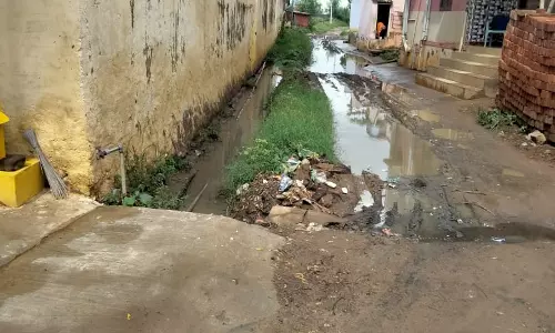 தெருவில் தேங்கிய கழிவுநீரால் சுகாதாரக்கேடு தெருவில் தேங்கிய கழிவுநீரால் சுகாதாரக்கேடு
