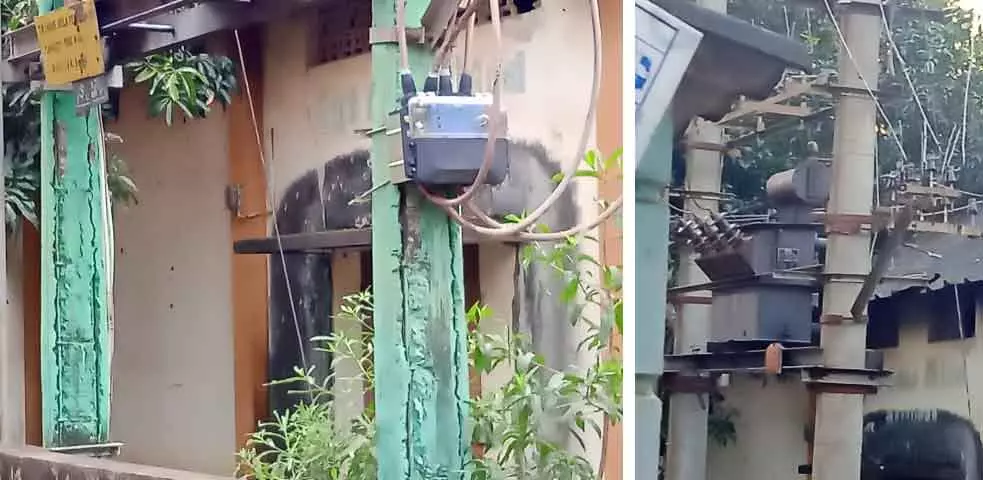 மின்கம்பம் மாற்றப்பட்டது