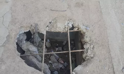 கழிவுநீர் கால்வாய் சிலாப் சேதம்