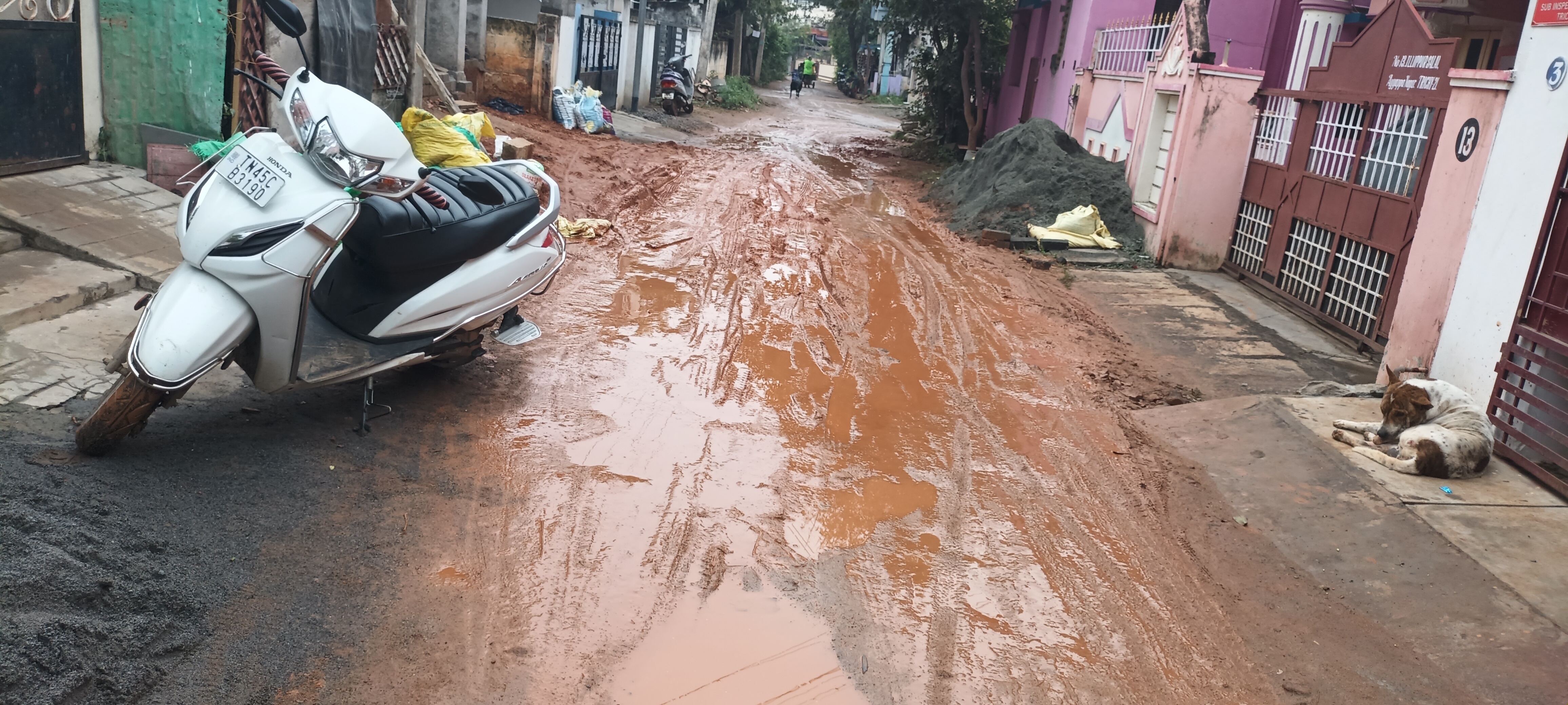 சேறும், சகதியுமாக மாறிய தெருக்கள் சேறும், சகதியுமாக மாறிய தெருக்கள்