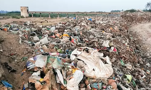 பாலாற்றில் குவியும் குப்பைகள் பாலாற்றில் குவியும் குப்பைகள்