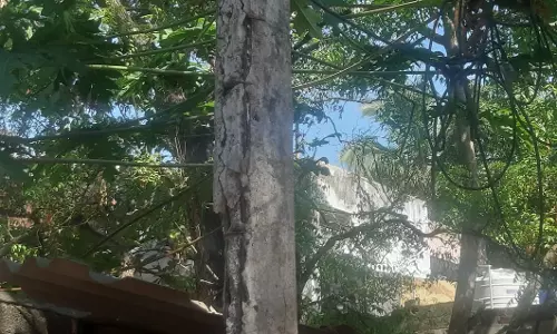 சேதமடைந்த மின்கம்பம்