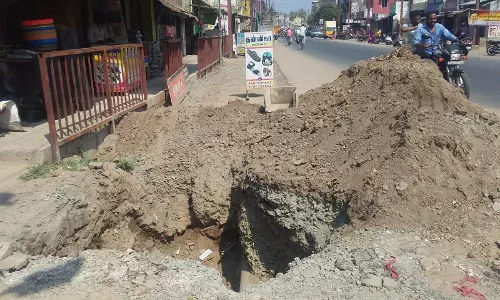 மூடப்படாத பள்ளத்தால் விபத்து அபாயம் மூடப்படாத பள்ளத்தால் விபத்து அபாயம்