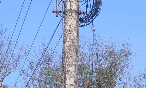 மின் கம்பம் சேதம்