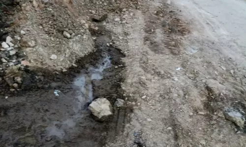 குண்டும், குழியுமாக சாலை