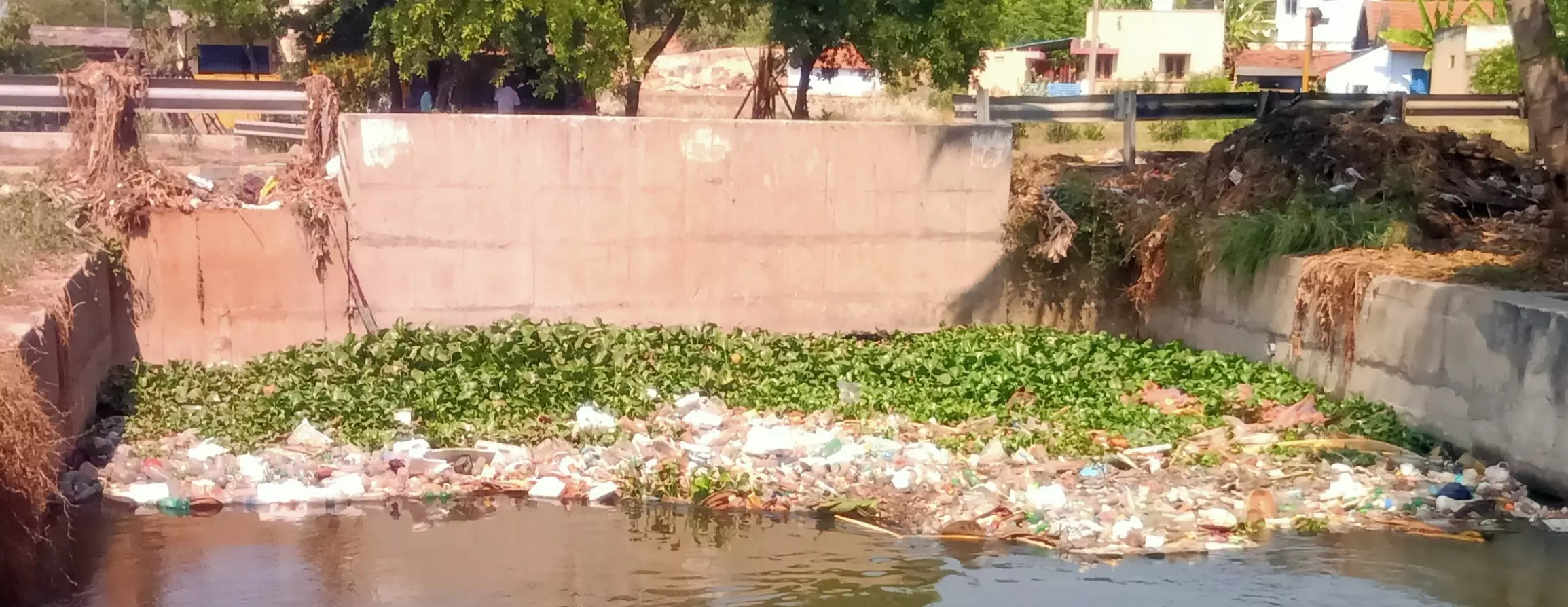 வாய்க்காலில் வீசப்படும் குப்பைகள் வாய்க்காலில் வீசப்படும் குப்பைகள்